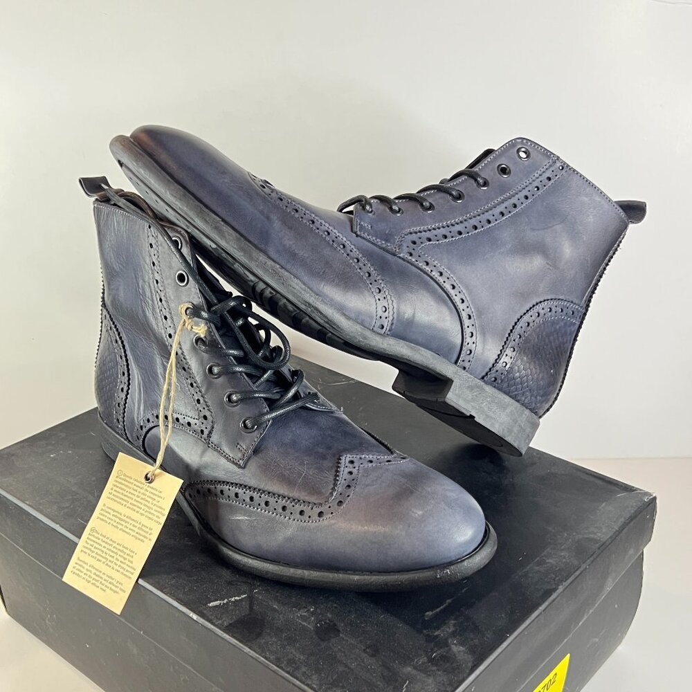 Topman Genuine Leather Wingtip Brogue Boots